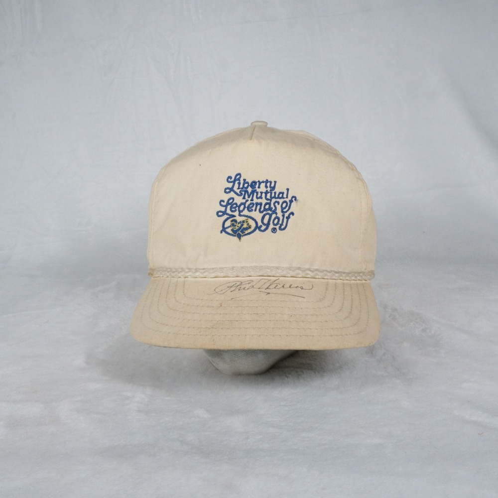 Phil Harris Signed Vintage Liberty Mutual Legends of Golf Cap Shaped Sweatband‎
